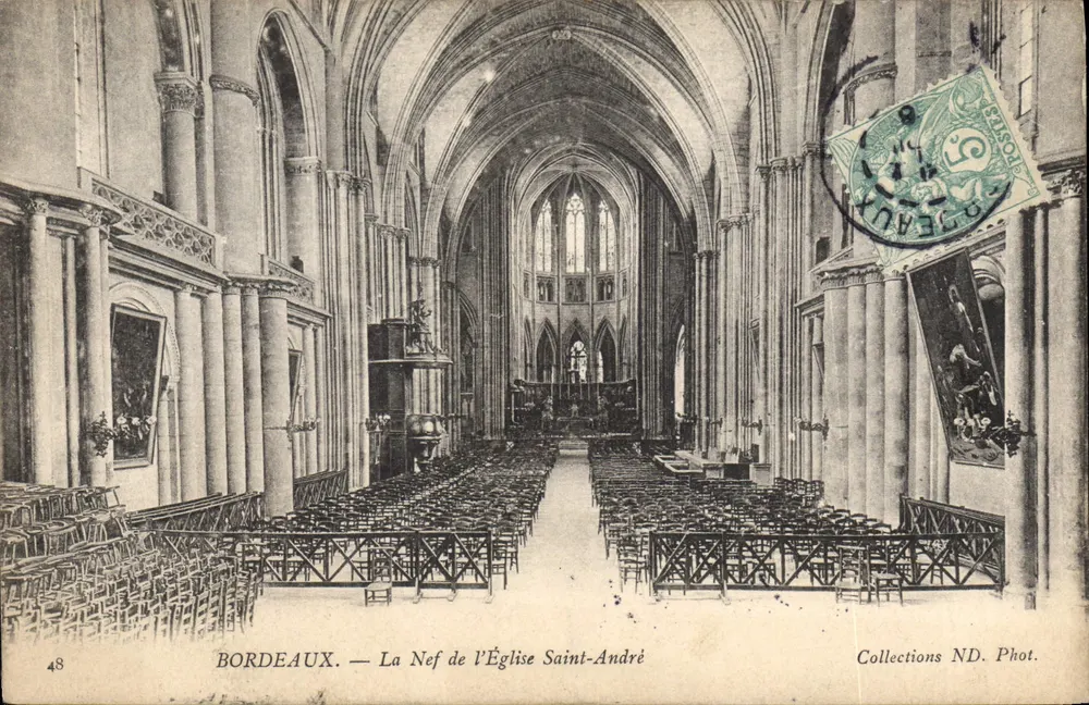 Bordeaux — A Nef da Igreja de São André — Collections ND. Fot. n°48 - Frente