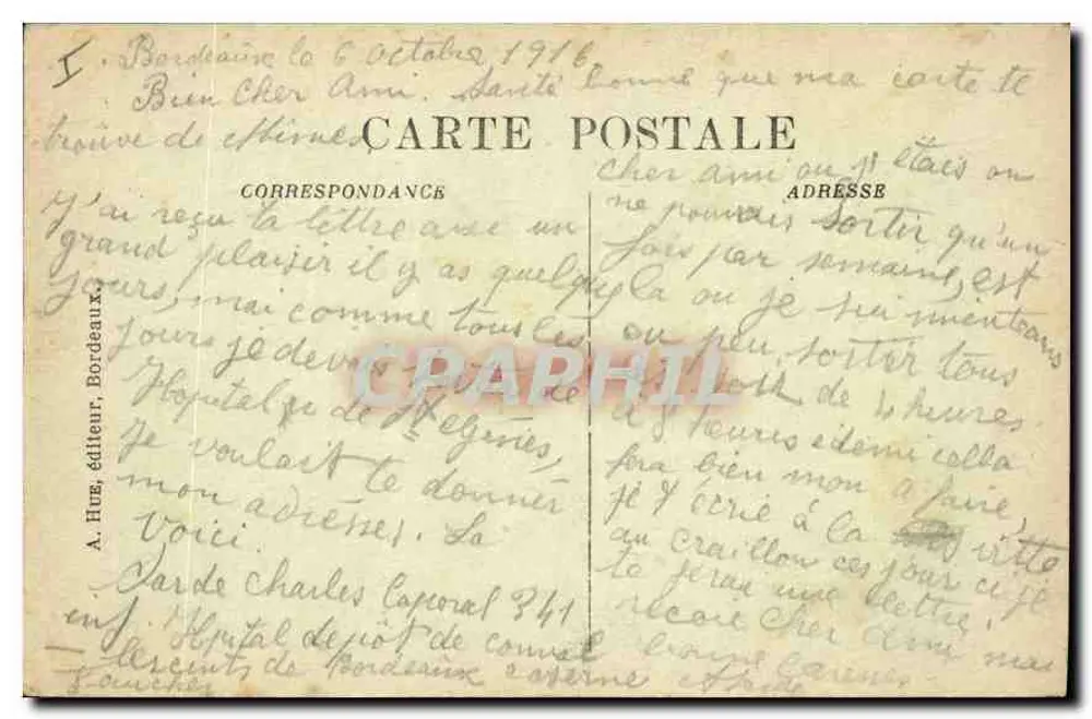 Bordeaux — Allgemeiner Blick vom Turm Saint-Michel — A.H. 84 - Rückseite