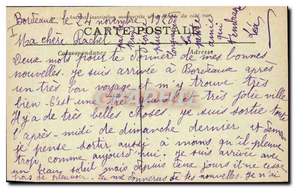 Bordeaux - Die Terrasse des öffentlichen Gartens — Verlag Au Khedive, BB, Nr. 498 - Rückseite