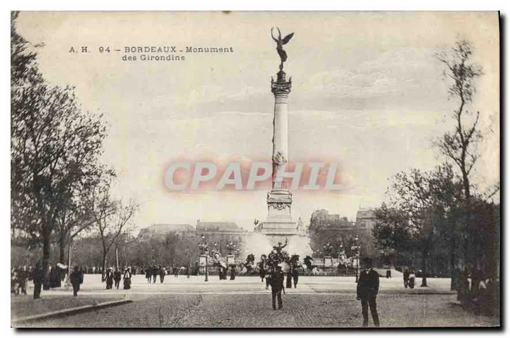 Bordeaux - Monument dos Girondinos — A.H. 94 - Frente