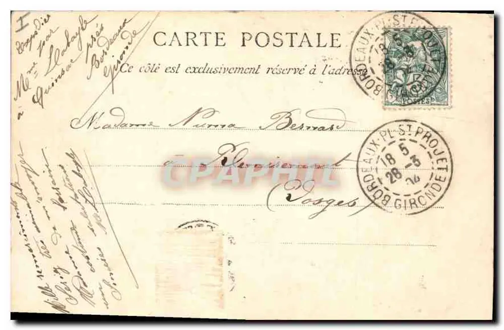 Bordeaux — Igreja de Santa Cruz — Marcel Debay, editor, N° 12 - Verso