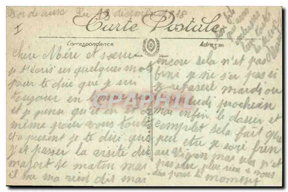 Bordeaux — Monument Gambetta — LL. - Verso