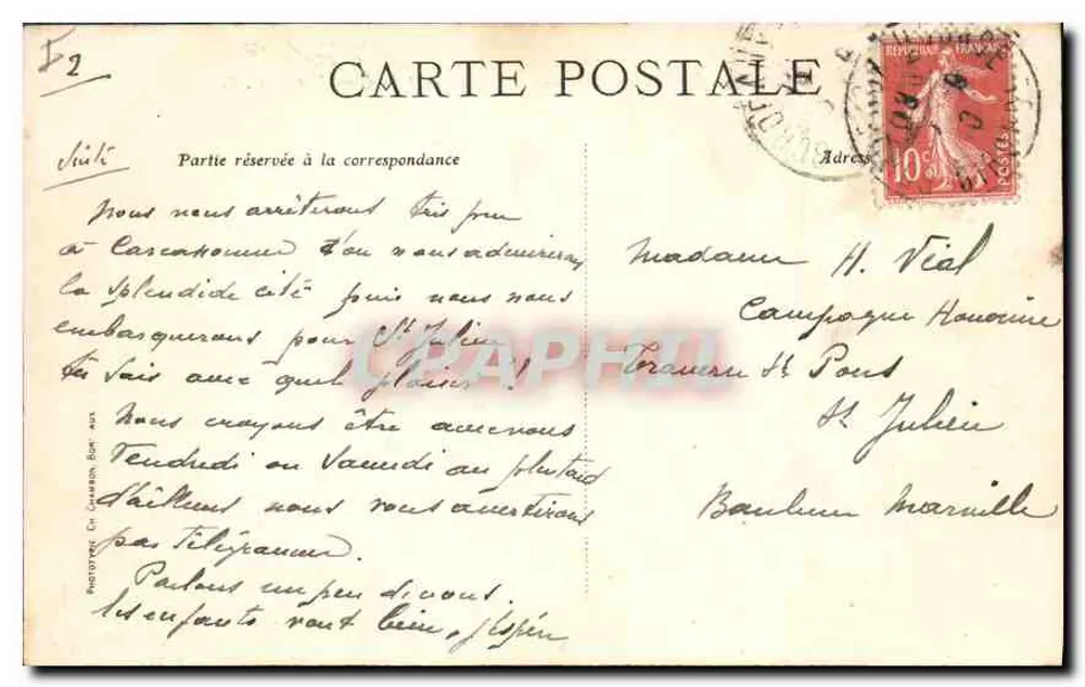 Bordeaux — Die Rostralkolonnaden und das Denkmal der Girondinen — C. B. - Rückseite