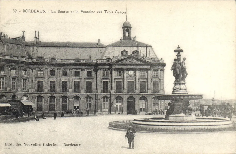 Bordeaux - Die Bourse und die Fontaine des Trois Grâces — Verlag der Nouvelles Galeries - Bordeaux - Vorderseite