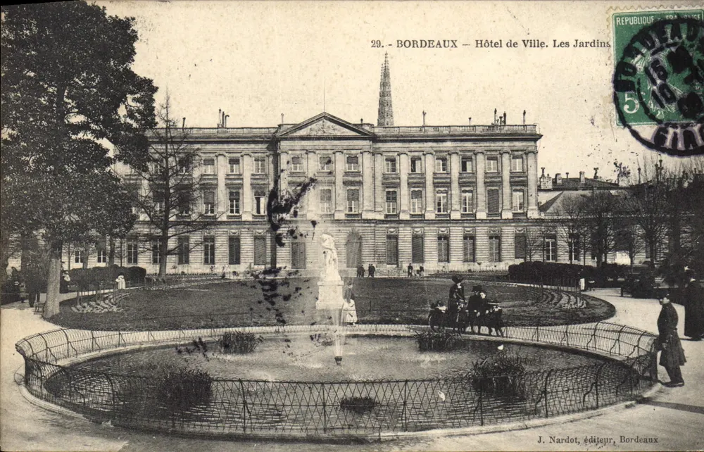 Bordeaux — Rathaus. Die Gärten — J. Nardot, Verlag, Bordeaux - Vorderseite