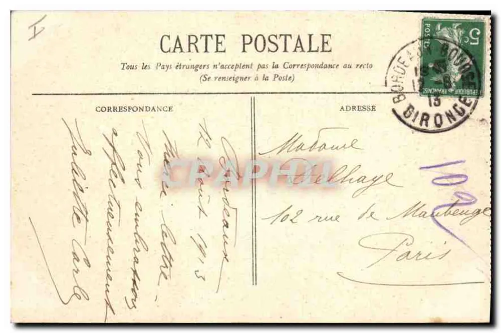 Bordeaux - A Cidade - BR - 284 - Verso
