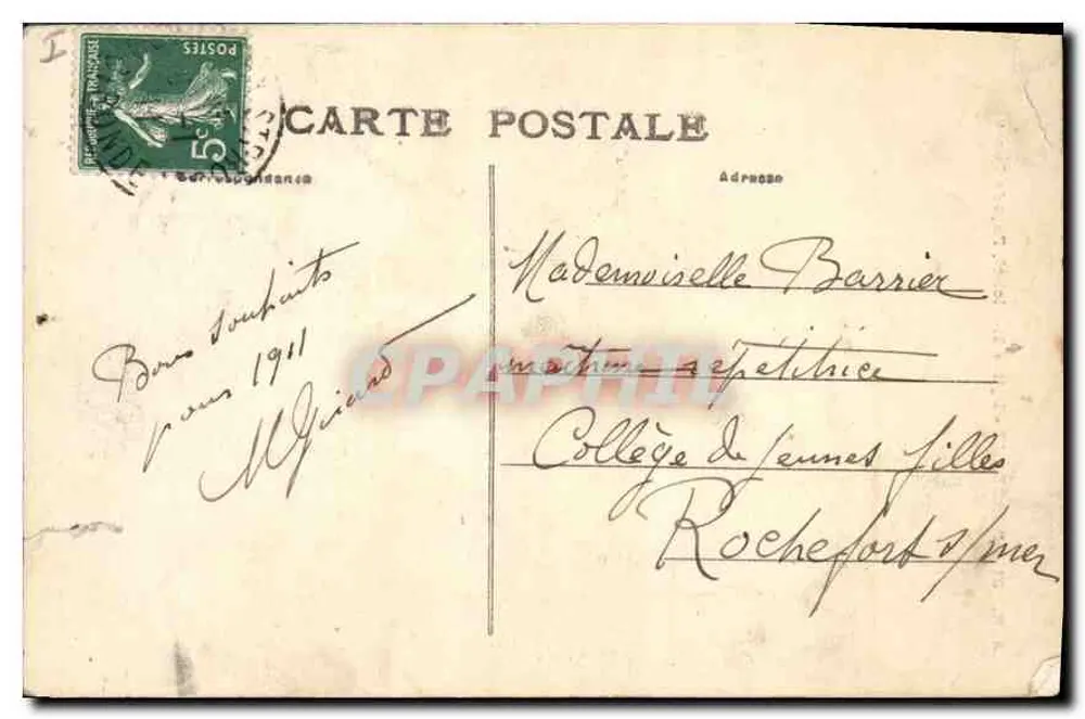 Jordeaux — Église Saint-Michel, Façade Ouest — A.H. 31, éditeur impr. sur la carte - Verso