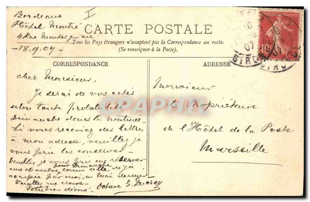 Bordeaux — O Square Gambetta — LL. - Verso