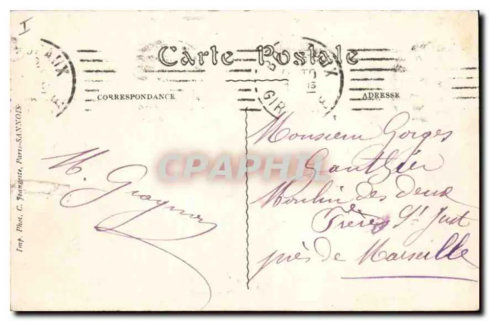 Bordeaux — La Passerelle du Chemin de Fer ou Pont de Fer — Inf. Phot. C. Traugotts, Paris-Sannois - Verso
