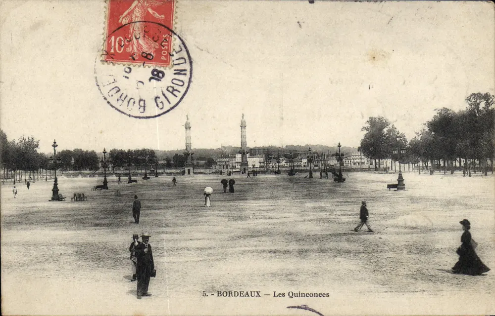 Bordeaux — Les Quinconces — Editor não identificado, n°5 - Frente