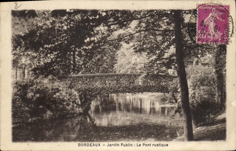 Bordeaux — Jardim Público : O Ponte Rustique — Fototipo Ch. Chaumont - Frente