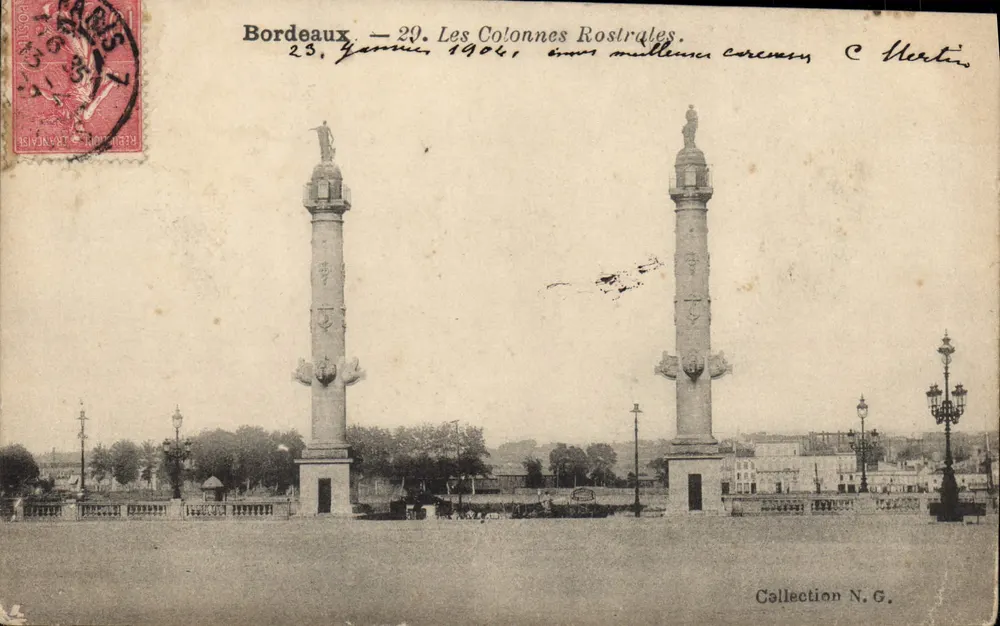 Bordeaux — 29. As Colunas Rostrais. — Coleção N.G. — C. Hertin - Frente