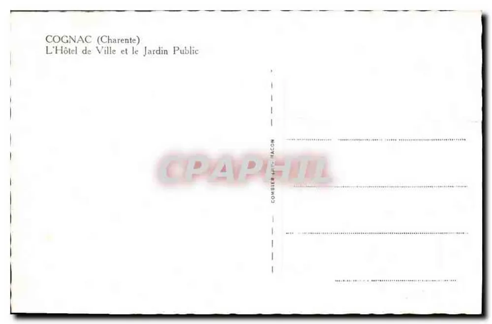 Cognac (Charente) — Rathaus und öffentlicher Garten — Verlag Cimur - Rückseite