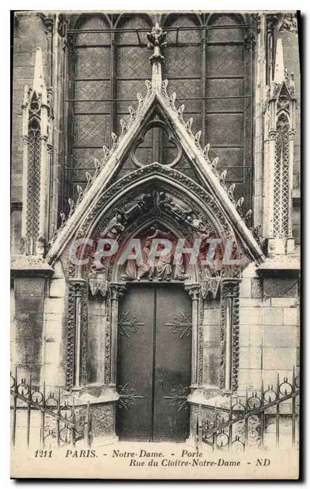 Paris - Notre-Dame - Porta do Claustro de Notre-Dame - ND - 1211 - Frente