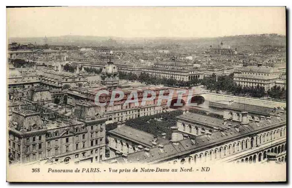 Panorama von PARIS - Aussicht vom Norden der Notre-Dame - ND - Nr. 368 - Vorderseite
