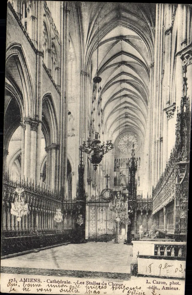 Amiens - Kathedraal - De Koorbanken — L. Caron, fot. - uitg., Amiens - Voorkant