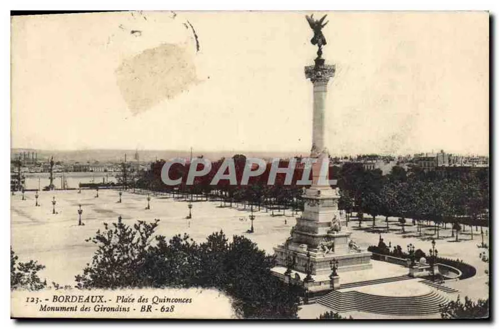 Bordeaux - Place des Quinconces - Monument des Girondins - BR-628 - Recto