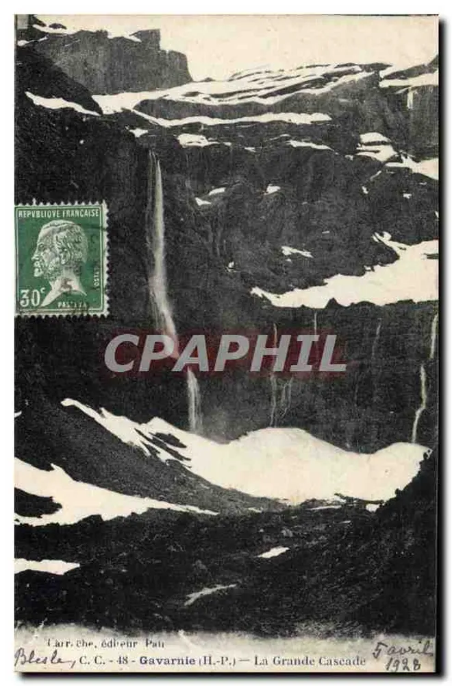 Gavarnie (H.-P.) — A Grande Cascata — Editor Paul Blaslo, n° 48 - Frente