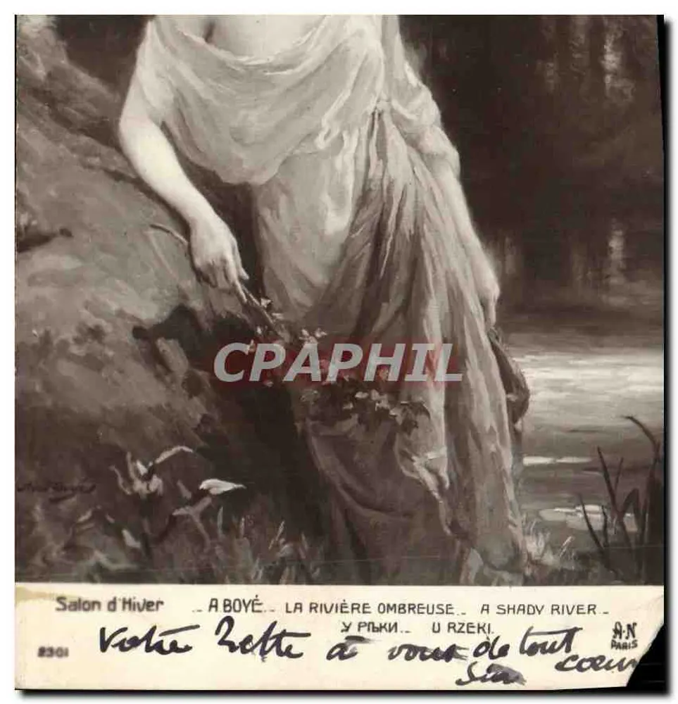 La Rivière Ombreuse — A Shady River — A Boyé — Salon d'Hiver — N° 8301 — O.N. Paris - Vorderseite