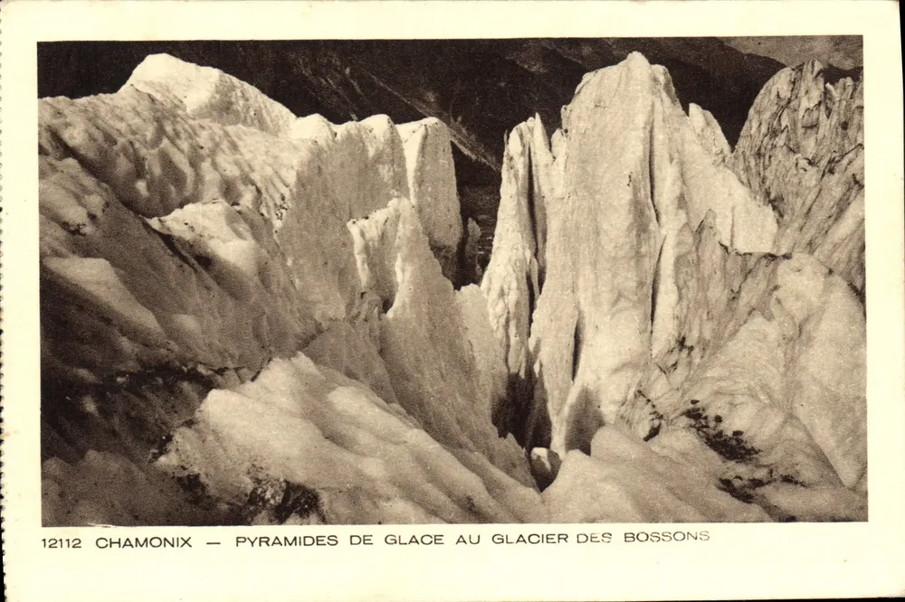 Chamonix — Pirâmides de gelo no glaciar dos Bossons — Coleção Les Deux Savoies, n° 12112 - Frente