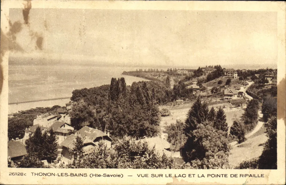 Thonon-les-Bains (Hte-Savoie) — Ansicht des Sees und der Pointe de Ripaille — Verlag Brauln & Cie, n° 26128c - Vorderseite