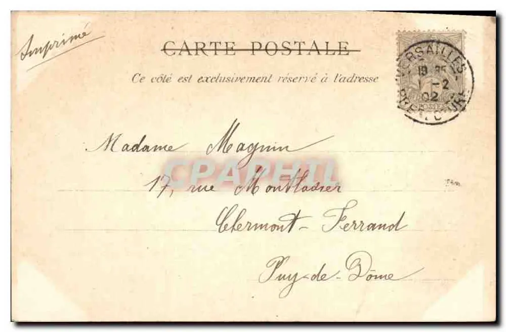 Parc de Versailles — Bassin des Rocailles oder Salle de Bal — F. Barrau, n° 02 - Rückseite