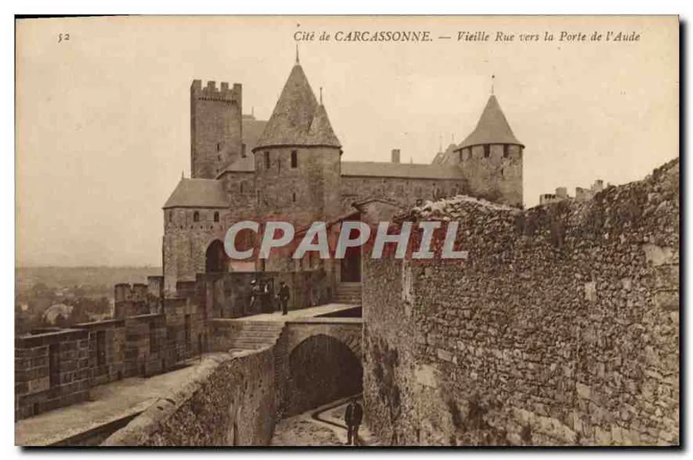 Stadt CARCASSONNE — Alte Straße in Richtung Aude-Tor — n° 52 - Vorderseite