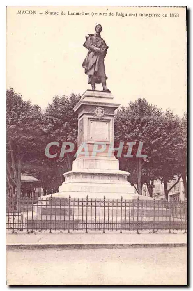 Mâcon — Statua di Lamartine (opera di Falguière) inaugurata nel 1878 - Recto