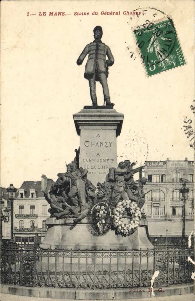 Le Mans — Estátua do Geral Chanzy — Edição N. G. - Frente