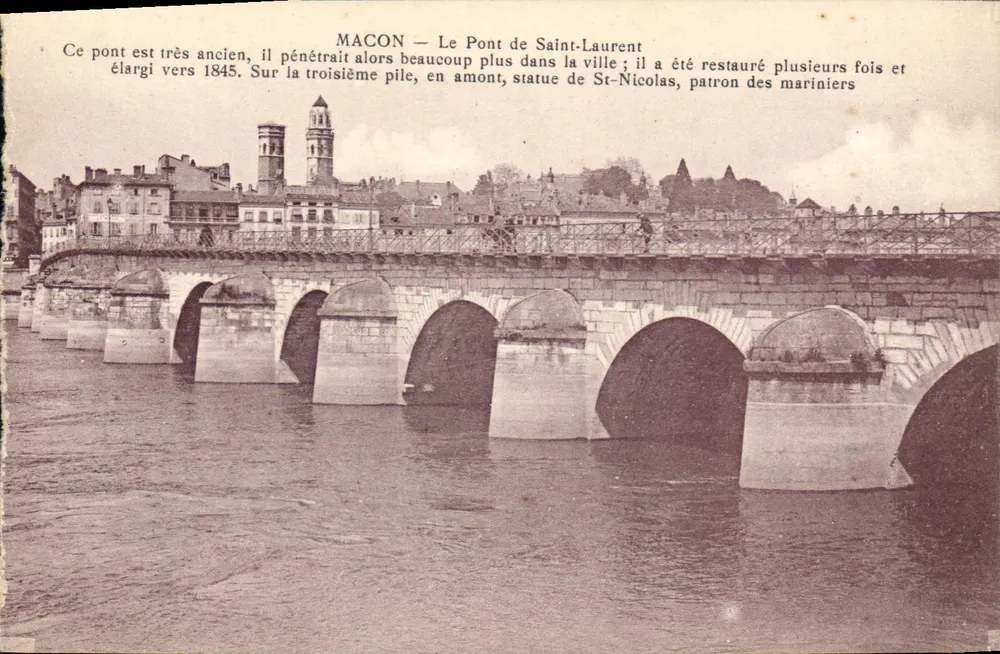 Mâcon — Le Pont de Saint-Laurent — éditeur Ernest Front - Frente