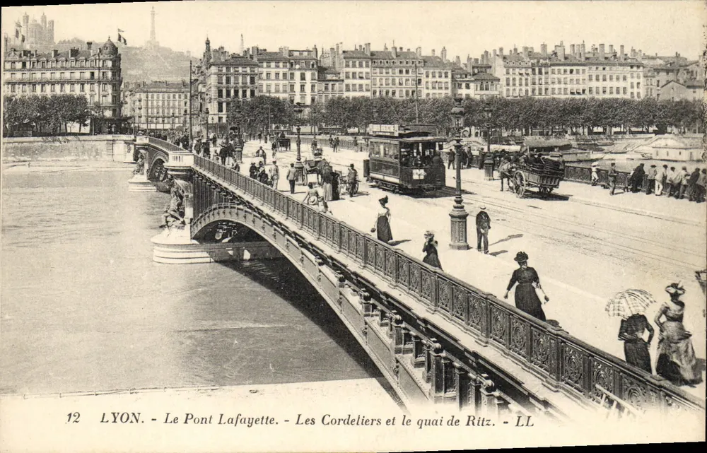 LYON - O Pont Lafayette - Os Cordeliers e o quai de Ritz - LL - Frente