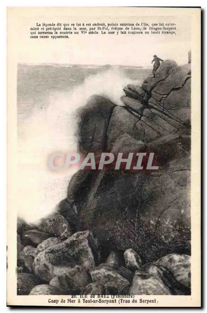Ile de Batz (Pibistere) — Cap de Mer bei Toul-ar-Sarpant (Treu du Serpent) — unbekannter Verlag, Nr. 21 - Vorderseite