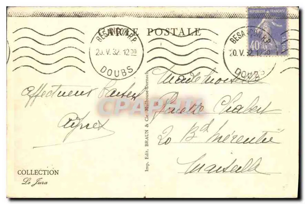 Besançon-les-Bains — Ansicht vom Brégille-Fort — Verlag Braun & Cie, Nr. 2609 - Rückseite