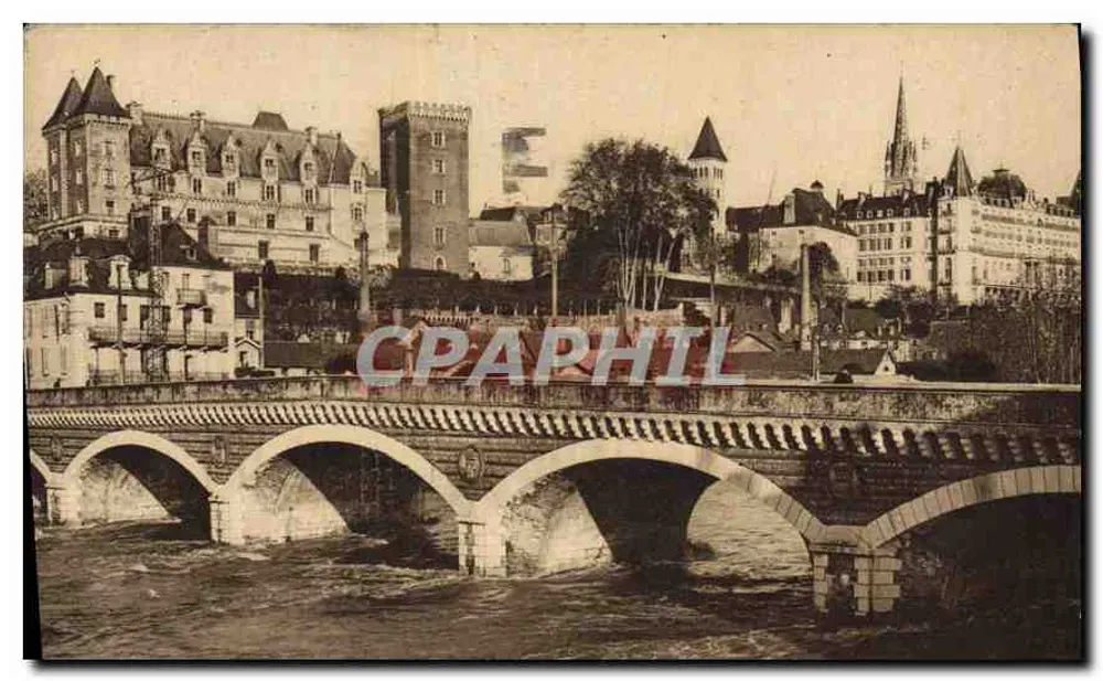 Pau - Der Brücke über den Gave und Schloss Henri IV — Phototypie Labouche Brüder, Toulouse, n°863 - Vorderseite