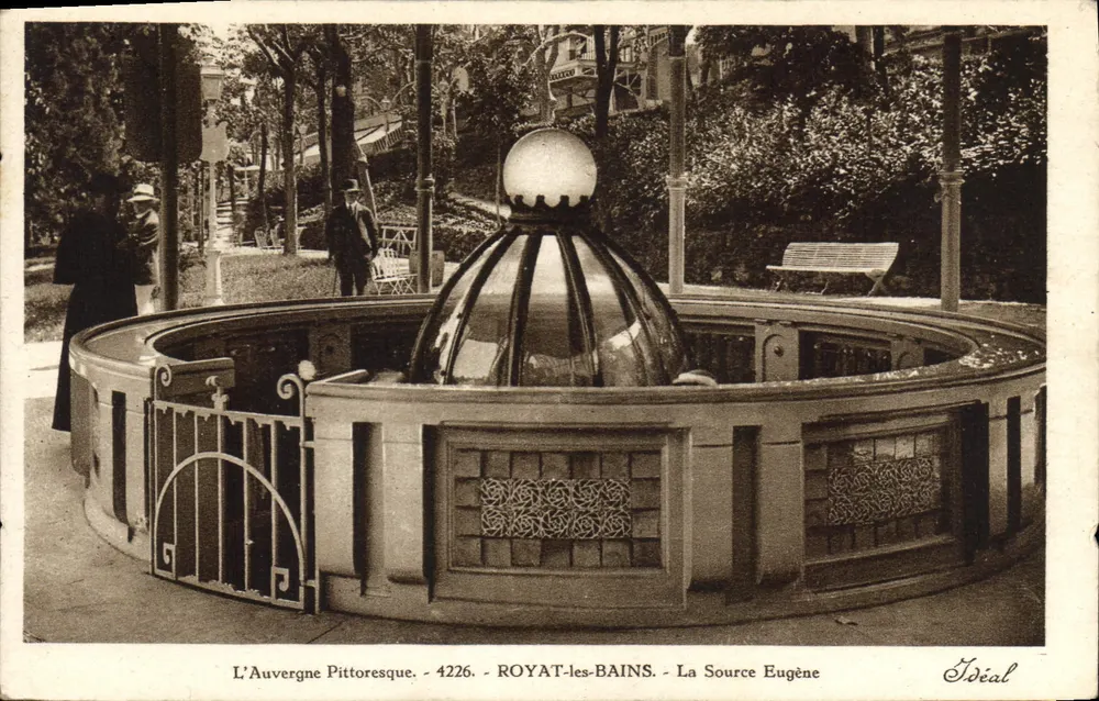 A Fonte Eugène — Royat-les-Bains — Editor Ideal, n° 4226 - Frente