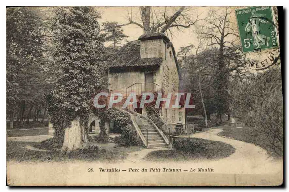Versailles — Parque do Petit Trianon — O Moinho — Heliotipia Bourdier e Faucheux - Frente