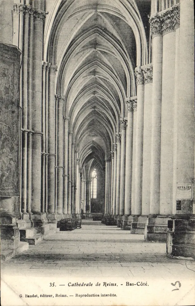 Catedral de Reims — Bas-Côté — G. Baudet, editor, Reims - Frente