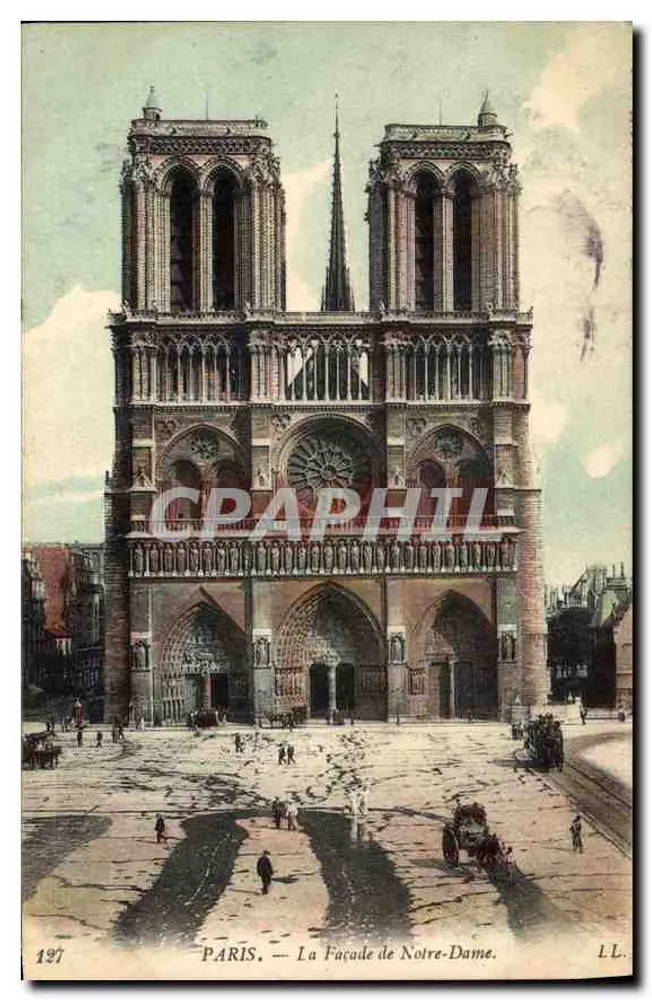 PARIS — A Fachada da Notre-Dame — L.L. n°197 - Frente