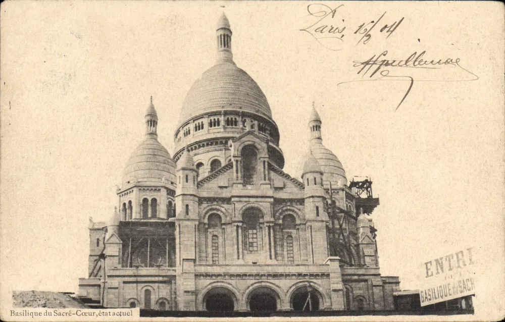 Basílica do Sagrado Coração, estado atual — Paris, 1904 — Editor: Apollinaire - Frente