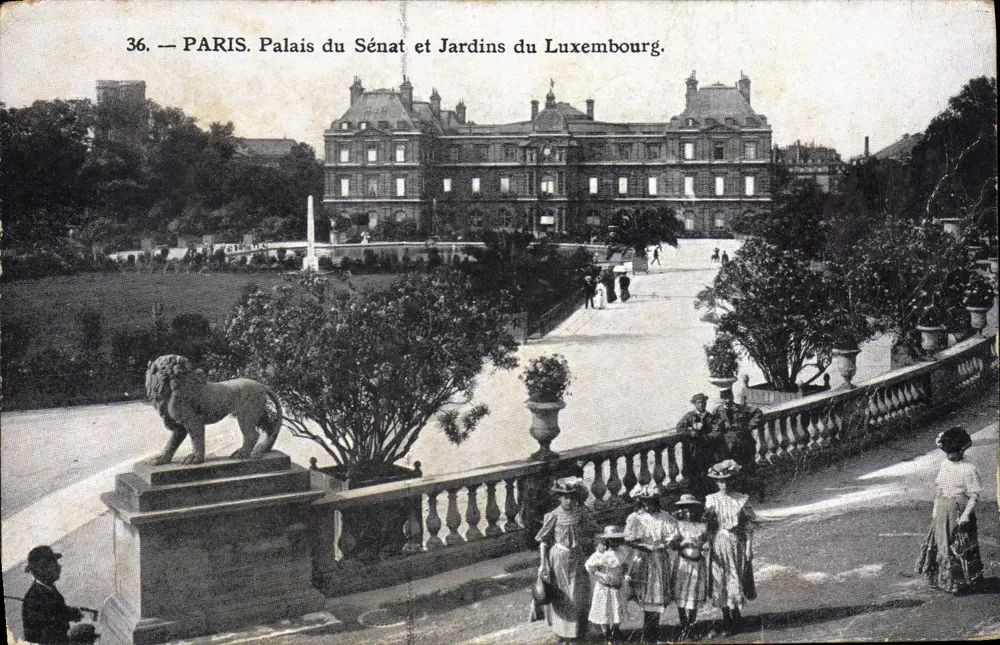Paris — Palast des Senats und Luxembourg-Gärten — unbekannter Verlag, Nr. 36 - Vorderseite