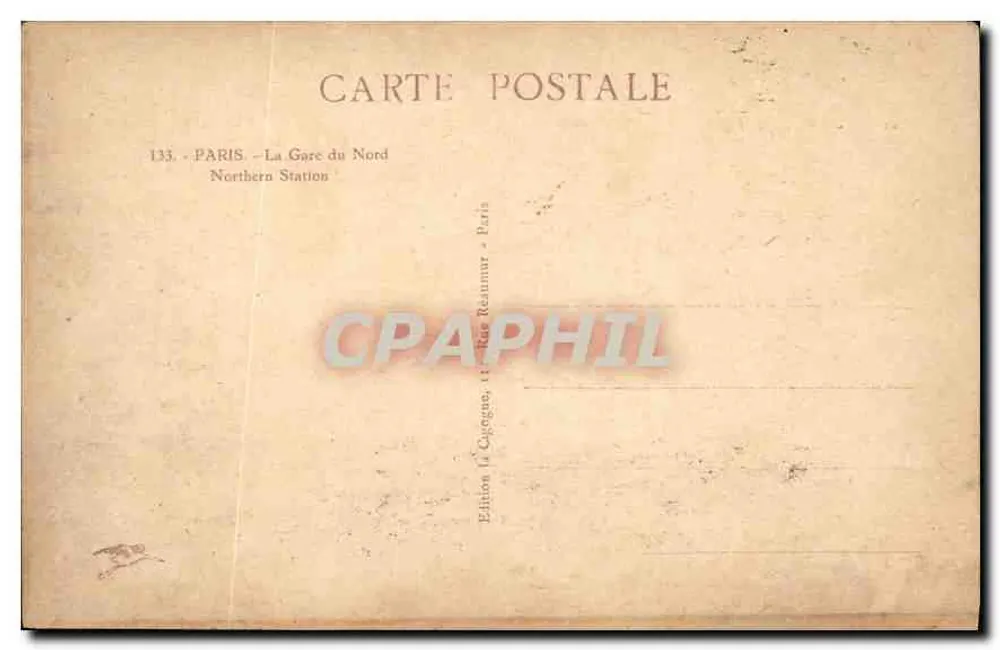 Paris - A Estação da Norte — Edição Réalumar, Paris, n°133 - Verso