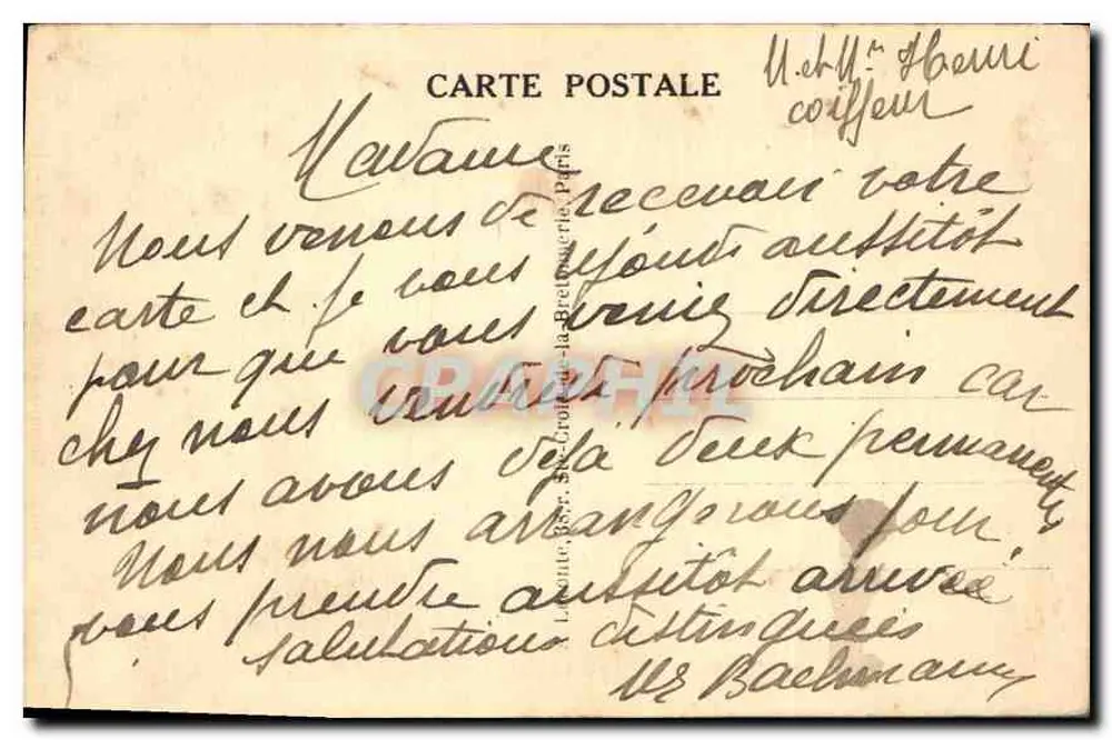 Coluna Vendôme - Paris — visão da coluna com carros e edifícios — editor T. J. n° 65 - Verso