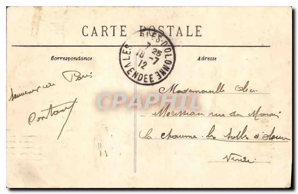 Montmartre — Die Basilika des Heiligen Herzens (Westseite) — G. C. A. Paris 647 - Rückseite