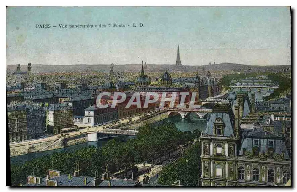 Paris — Vue panoramique des 7 Ponts — L. D. - Vorderseite