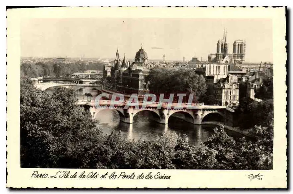 Paris. L'Île de la Cité et les Ponts de la Seine — F. René 908 - Recto