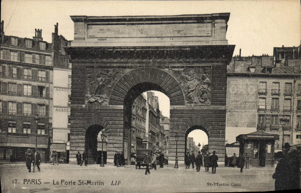 Paris — A Porta Saint-Martin — Éditions Artistiques LIP - Frente