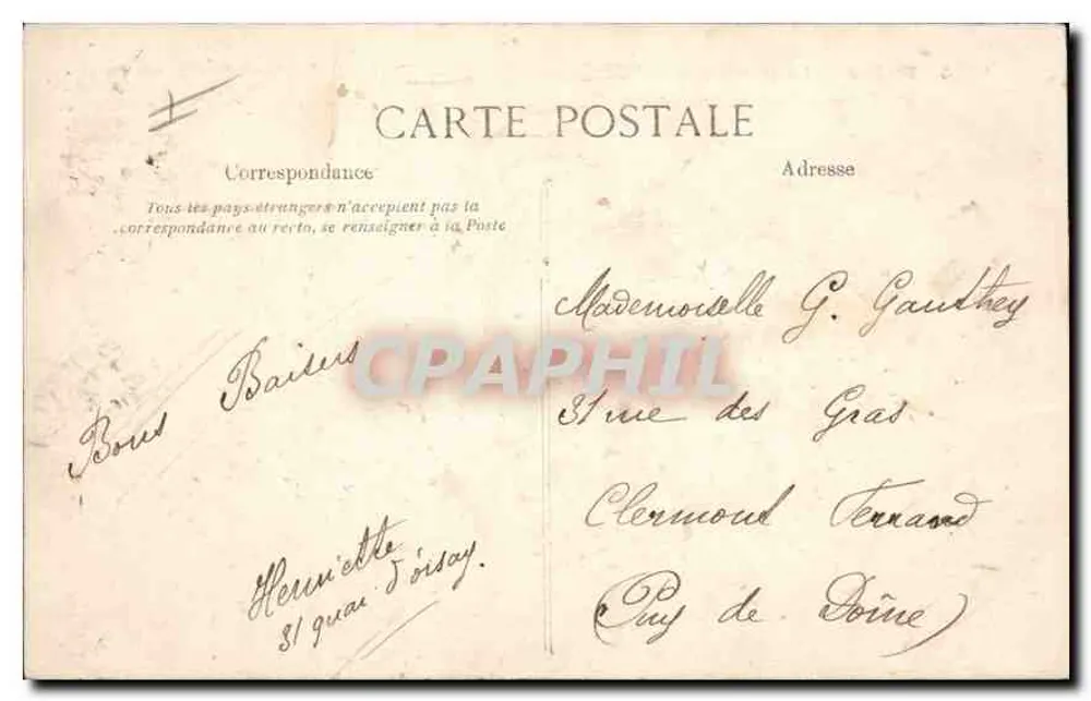 PARIS — Der Panthéon und die Statue von Jean-Jacques Rousseau — Verlag C.P.D. Nr. 4074 - Rückseite