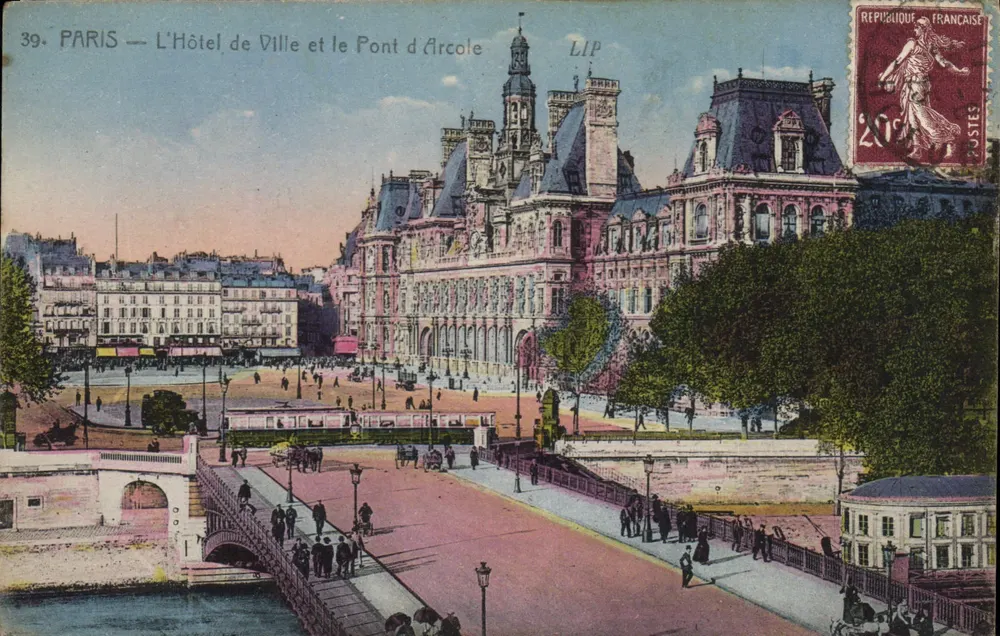 PARIS — Das Rathaus und der Pont d'Arcole — LES ÉDITIONS ARTISTIQUES - LIP - Vorderseite