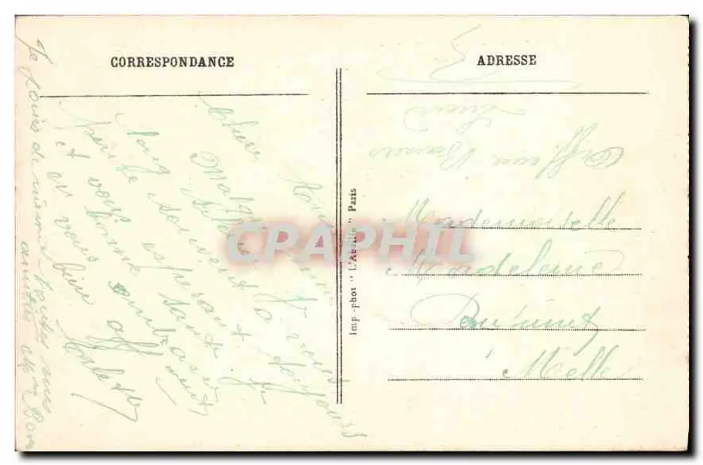 Paris - Gare du Nord — vista da estação com pedestres e veículos — editor Adelle, n° 119 - Verso