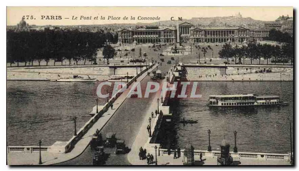 Paris — O Ponte e a Praça da Concórdia — C.M. 175 - Frente